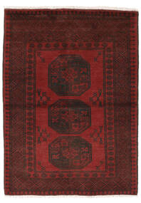  Afghan Fine Tapis 96X140 De Laine Noir/Rouge Foncé Petit Carpetvista