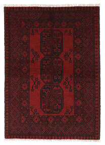  Afghan Fine Vloerkleed 99X139 Wol Zwart/Donkerrood Klein Carpetvista