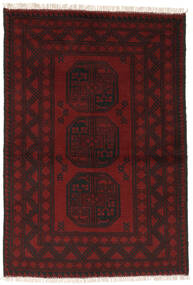  Afghan Fine Matot 95X141 Villamatto Musta/Tummanpunainen Pieni Matto Carpetvista