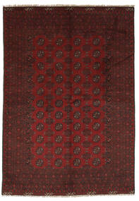 Afghan Fine Teppich 162X238 Schwarz/Dunkelrot Wolle, Afghanistan Carpetvista