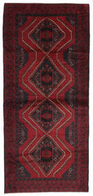 125X280 絨毯 バルーチ オリエンタル 廊下 カーペット ブラック/ダークレッド (ウール, アフガニスタン) Carpetvista