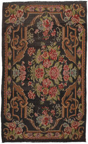 Rose Kelim Moldavia Rug 192X320 Black/Brown Wool, Moldova Carpetvista