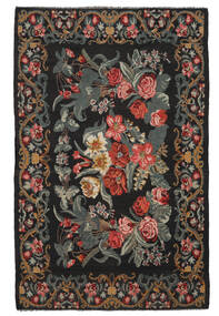  Oriental Rose Kelim Moldavia Rug 218X340 Black/Brown Wool, Moldova Carpetvista