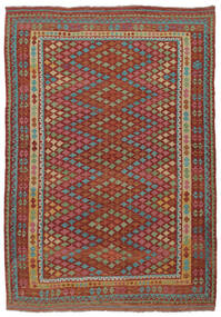  Kilim Afegão Old Style Tapete 215X304 Lã Vermelho Escuro/Verde Carpetvista
