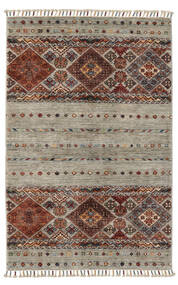 絨毯 Shabargan 80X124 茶色/ブラック (ウール, アフガニスタン)