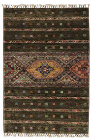 絨毯 Shabargan 83X123 ブラック/茶色 (ウール, アフガニスタン)