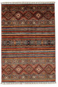 108X161 絨毯 Shabargan モダン ブラック/ダークレッド (ウール, アフガニスタン) Carpetvista