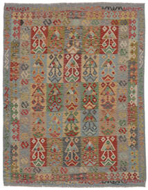  Oriental Kilim Afghan Old Style Rug 160X205 Brown/Dark Red Wool, Afghanistan Carpetvista