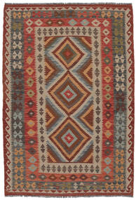  Orientalisk Kelim Afghan Old Style Matta 132X192 Brun/Mörkröd Ull, Afghanistan Carpetvista