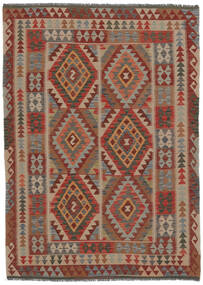  Orientalischer Kelim Afghan Old Stil Teppich 153X215 Braun/Dunkelrot Wolle, Afghanistan Carpetvista