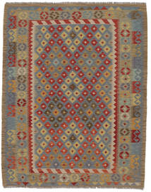  Itämainen Kelim Afghan Old Style Matot Matto 153X197 Ruskea/Tummanpunainen Villa, Afganistan Carpetvista