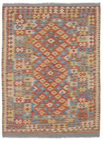 Kelim Afghan Old Style Teppe 144X200 Brun/Mørk Rød Ull, Afghanistan Carpetvista