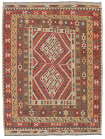 Kilim Afghan Old Style Rug 154X200 Brown/Dark Red Wool, Afghanistan Carpetvista