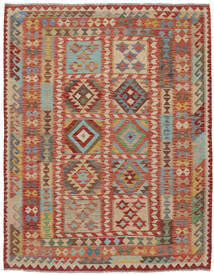  Orientalsk Kelim Afghan Old Style Teppe 170X205 Brun/Mørk Rød Ull, Afghanistan Carpetvista