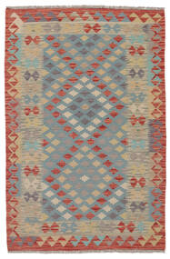  Kelim Afghan Old Style Matot 105X146 Villamatto Ruskea/Tummanpunainen Pieni Matto Carpetvista