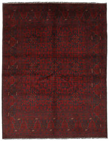  Orientalsk Afghan Khal Mohammadi Tæppe 154X195 Sort/Mørkerød Uld, Afghanistan Carpetvista