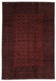 205X293 Χαλι Ανατολής Afghan Fine Μαύρα/Σκούρο Κόκκινο (Μαλλί, Αφγανικά) Carpetvista
