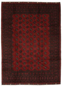 202X283 Afghan Fine Rug Oriental Black/Dark Red (Wool, Afghanistan) Carpetvista