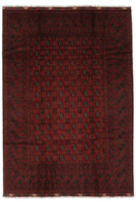 195X280 Afghan Fine Rug Oriental Black/Dark Red (Wool, Afghanistan) Carpetvista