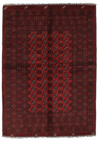 Afghan Fine Teppich 157X228 Schwarz/Dunkelrot Wolle, Afghanistan Carpetvista