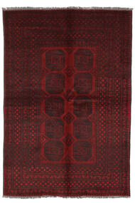 Afghan Fine Teppich 160X240 Schwarz/Dunkelrot Wolle, Afghanistan Carpetvista