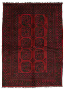 170X230 Tappeto Afghan Fine Orientale Nero/Rosso Scuro (Lana, Afghanistan) Carpetvista