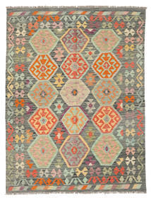 156X201 絨毯 キリム アフガン オールド スタイル オリエンタル ダークグリーン/茶色 (ウール, アフガニスタン) Carpetvista