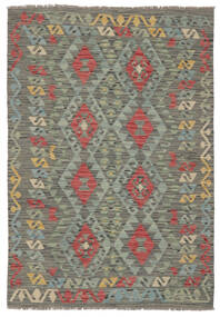  Kelim Afghan Old Style Matot 125X177 Tummanvihreä/Vihreä Carpetvista