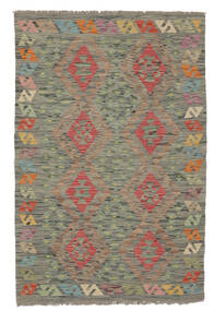 Kelim Afghan Old Style Matot Matto 101X155 Tummankeltainen/Tummanvihreä Villa, Afganistan Carpetvista