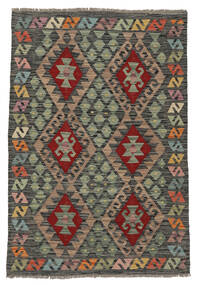  100X149 Kelim Afghan Old Style Vloerkleed Zwart/Bruin Afghanistan Carpetvista