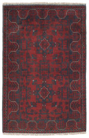 絨毯 アフガン Khal Mohammadi 76X121 ブラック/ダークレッド (ウール, アフガニスタン)