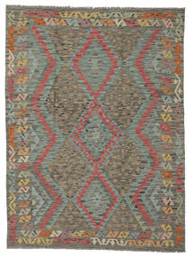  154X205 Kelim Afghan Old Stil Teppich Braun/Dunkelgrün Afghanistan Carpetvista