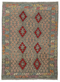 146X199 Kelim Afghan Old Style Matot Matto Ruskea/Tummankeltainen Afganistan Carpetvista
