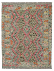 150X192 Tapis Kilim Afghan Old Style D'orient Vert Foncé/Jaune Foncé (Laine, Afghanistan) Carpetvista