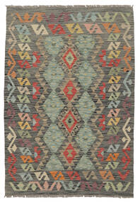 103X149 Kelim Afghan Old Stil Teppich Orientalischer Dunkelgrün/Grün (Wolle, Afghanistan) Carpetvista