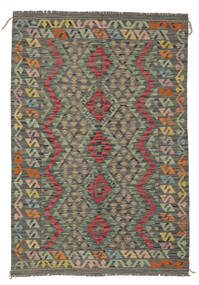  Kilim Afghan Old Style Rug 127X187 Dark Green/Brown Carpetvista