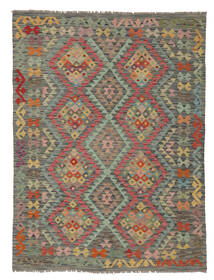絨毯 キリム アフガン オールド スタイル 149X202 ダークグリーン/茶色 (ウール, アフガニスタン)