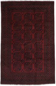 185X285 Afghan Fine Teppich Orientalischer Schwarz/Dunkelrot (Wolle, Afghanistan) Carpetvista