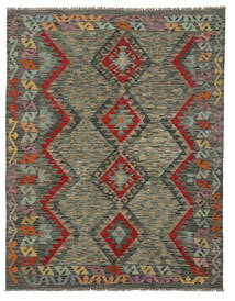  Orientalsk Kelim Afghan Old Style Tæppe 157X199 Sort/Mørkegrøn Uld, Afghanistan Carpetvista