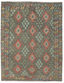 Tapis D'orient Kilim Afghan Old Style 156X197 Marron/Vert Foncé (Laine, Afghanistan)