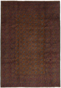 200X290 Tappeto Orientale Afghan Fine Nero/Rosso Scuro (Lana, Afghanistan) Carpetvista
