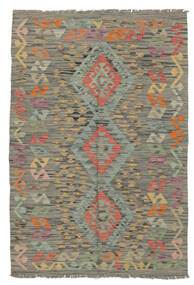 101X147 絨毯 オリエンタル キリム アフガン オールド スタイル 茶色/ダークイエロー (ウール, アフガニスタン) Carpetvista