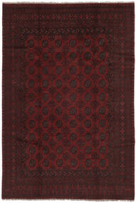 185X285 Afghan Fine Matot Matto Itämainen Musta/Tummanpunainen (Villa, Afganistan) Carpetvista