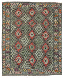 163X199 Tappeto Kilim Afghan Old Style Orientale Nero/Giallo Scuro (Lana, Afghanistan) Carpetvista