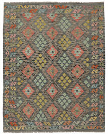  154X190 Kelim Afghan Old Stil Teppich Braun/Dunkelgrün Afghanistan Carpetvista