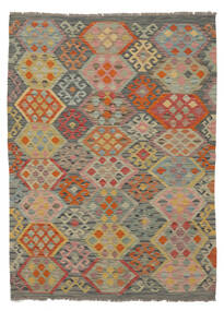  Kelim Afghan Old Style Matot 127X173 Ruskea/Tummankeltainen Carpetvista