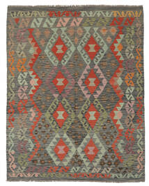 絨毯 オリエンタル キリム アフガン オールド スタイル 154X193 茶色/ブラック (ウール, アフガニスタン)