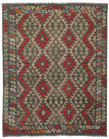  Kilim Afghan Old Style Rug 165X202 Wool Black/Brown Carpetvista