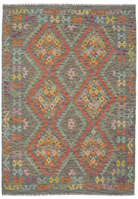Kelim Afghan Old Style Teppe 153X215 Brun/Mørk Grønn Ull, Afghanistan Carpetvista