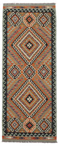  Orientalsk Kelim Afghan Old Style Teppe 79X198Løpere Brun/Svart Ull, Afghanistan Carpetvista